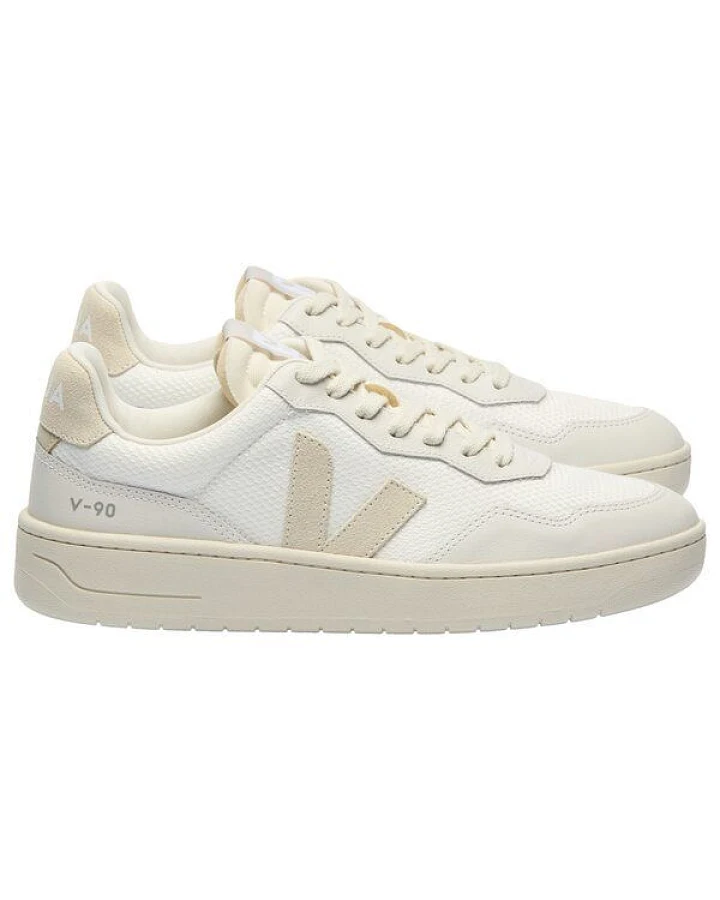 Veja Herren-Sneaker V-90 B-Mesh White Pierre