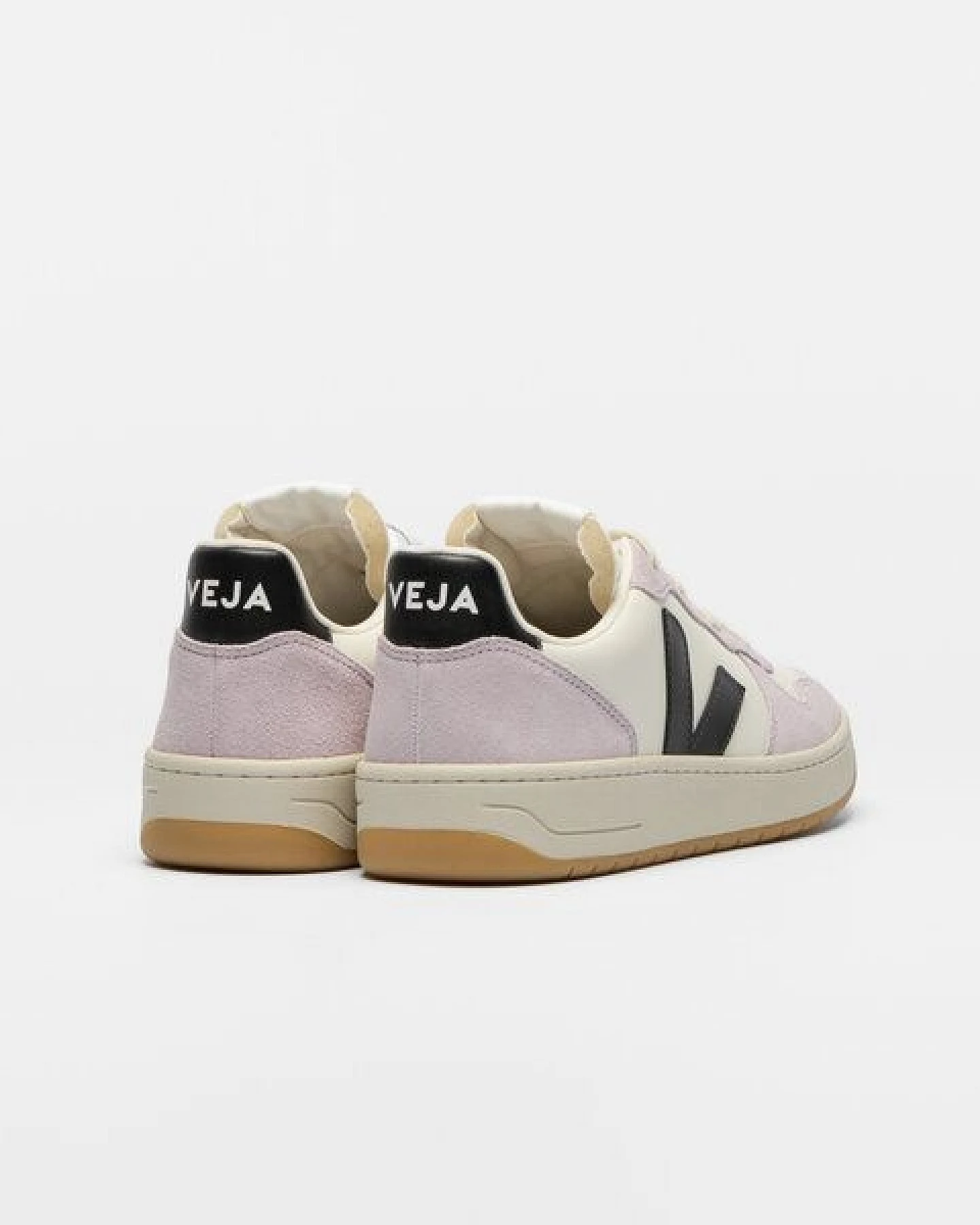 Veja Damen-Sneaker V-10 Prime Leather Pure Black Parme – Ansicht 3