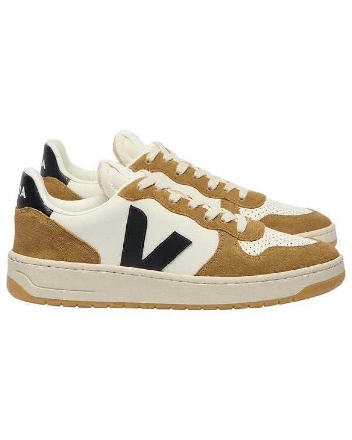Veja Herren-Sneaker V-10 Prime Leather Pure Black Tent