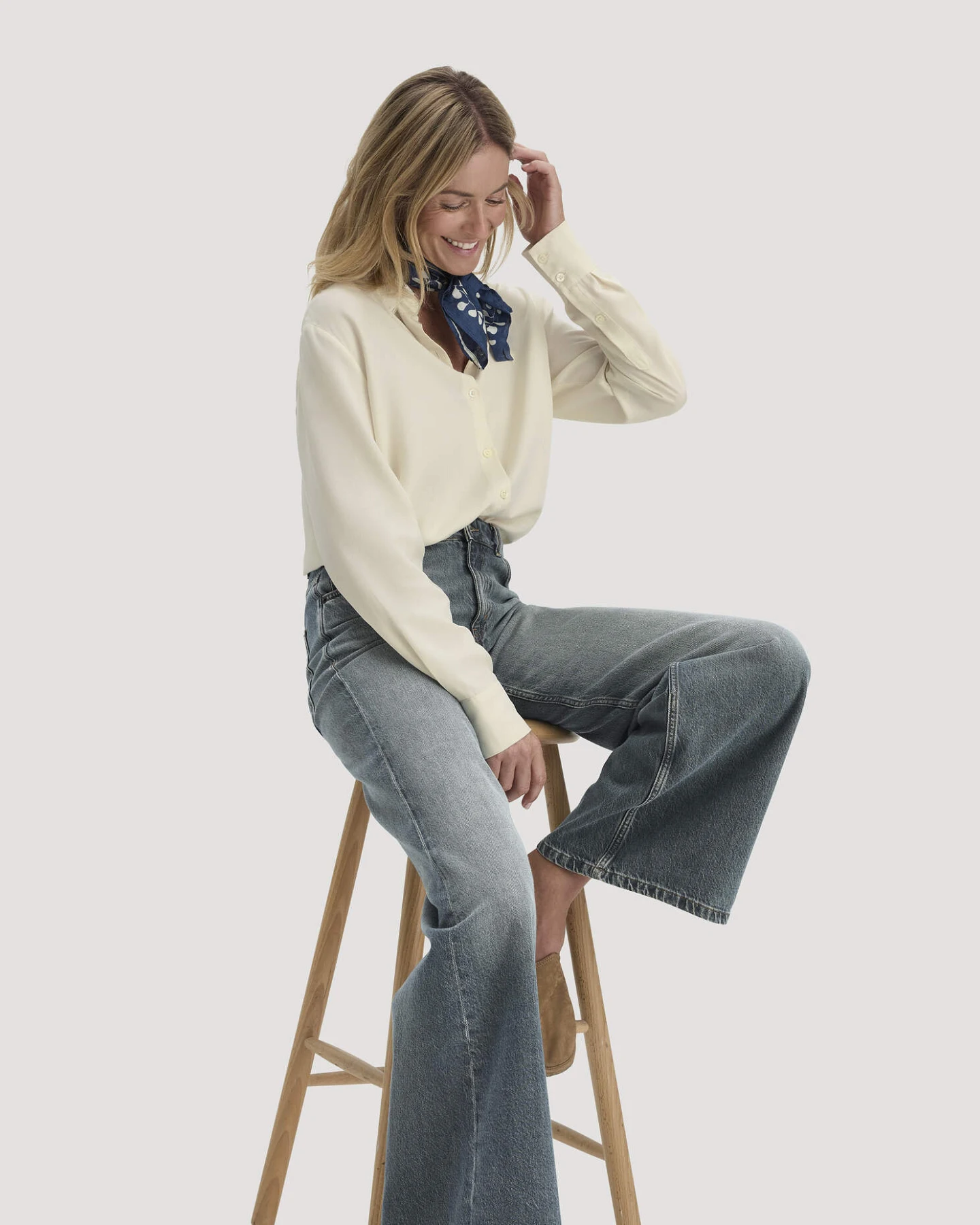 hessnatur Damen Jeans ALVA Wide Leg aus Bio-Denim - blau - Größe 26/34 – Ansicht 4