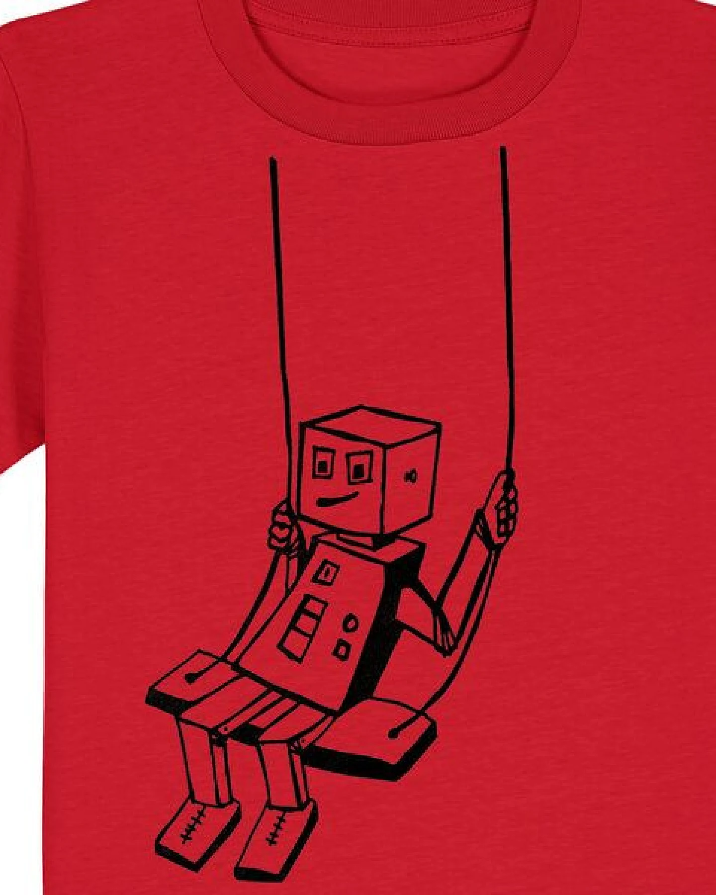 päfjes Rocco Roboter schaukelt für sein Leben gern - Fair Wear Bio Kinder T-Shirt – Ansicht 2
