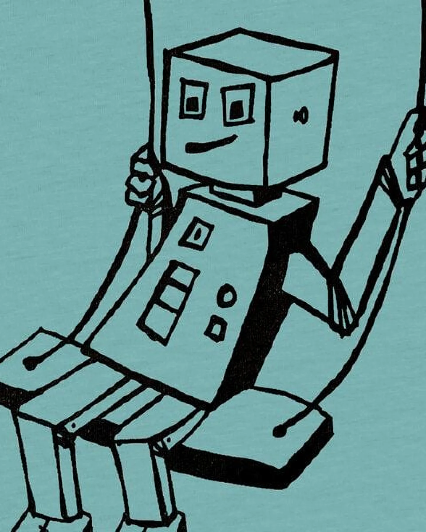 päfjes Rocco Roboter schaukelt für sein Leben gern - Fair Wear Bio Kinder T-Shirt – Ansicht 2