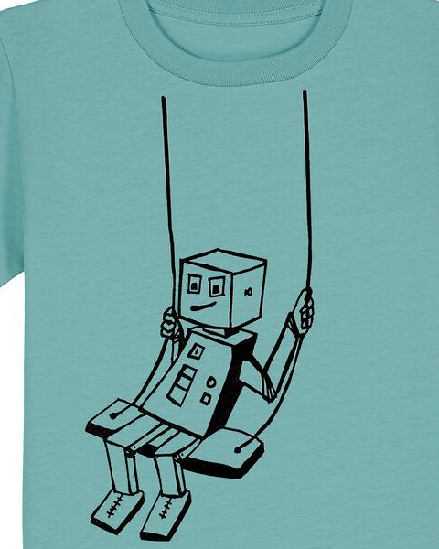 päfjes Rocco Roboter schaukelt für sein Leben gern - Fair Wear Bio Kinder T-Shirt – Ansicht 3