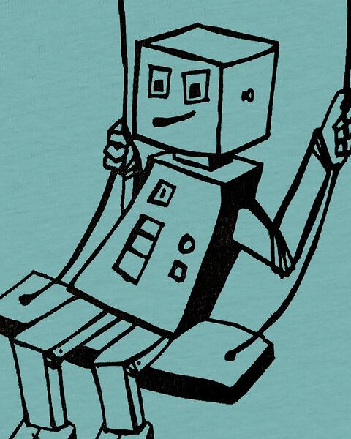 päfjes Rocco Roboter schaukelt für sein Leben gern - Fair Wear Bio Kinder T-Shirt – Ansicht 2