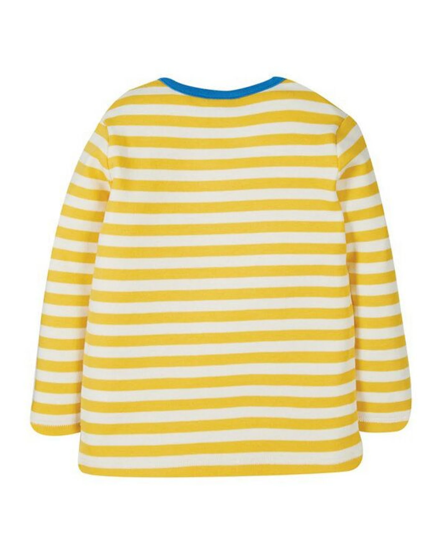 Frugi Langarm-Shirt Tiger gelb-weiß gestreift Bobby Applique Top Tiger – Ansicht 3