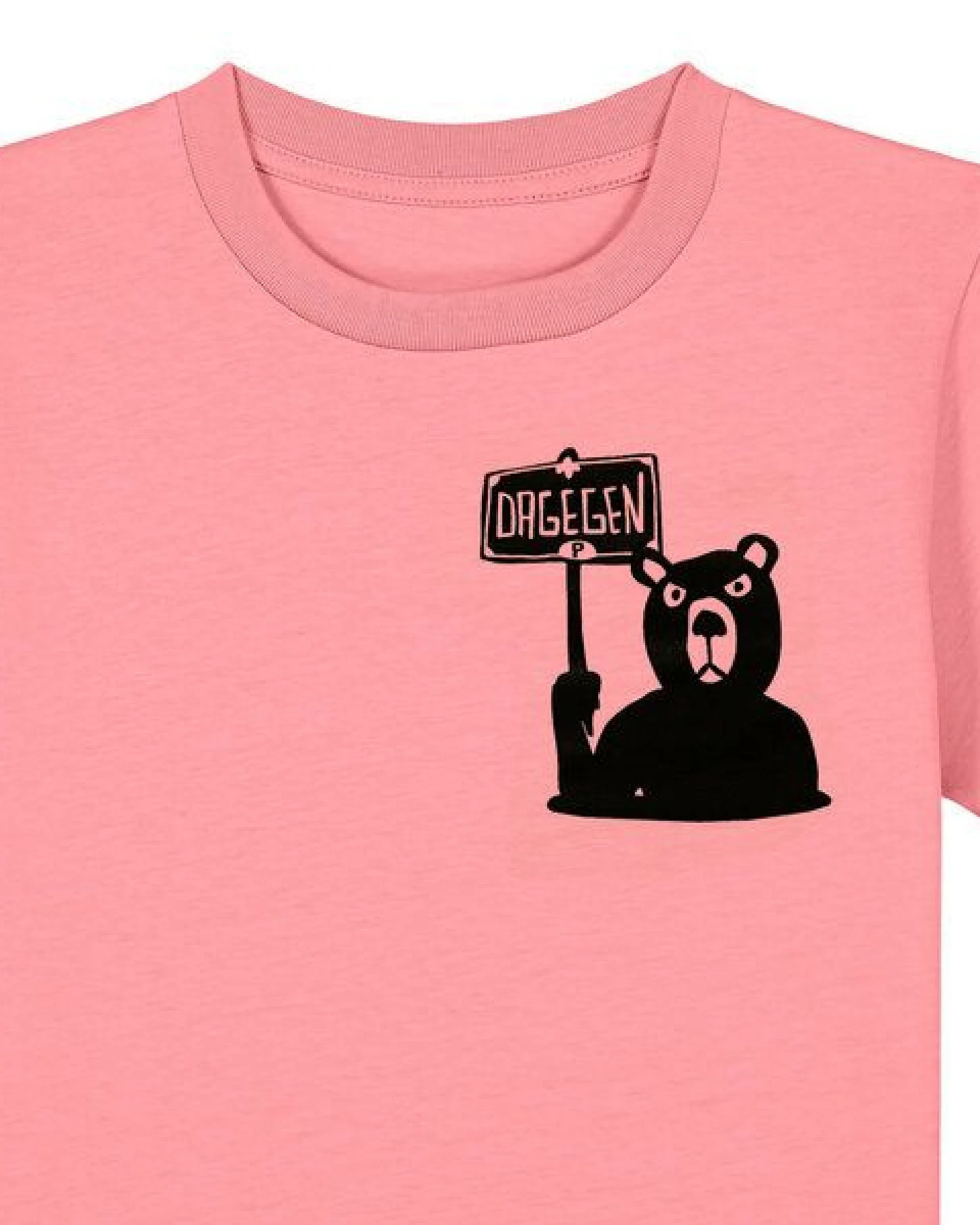 päfjes Der Bär ist DAGEGEN! Du auch? - Kinder T-Shirt aus Baumwolle Fair - Siebdruck – Ansicht 2