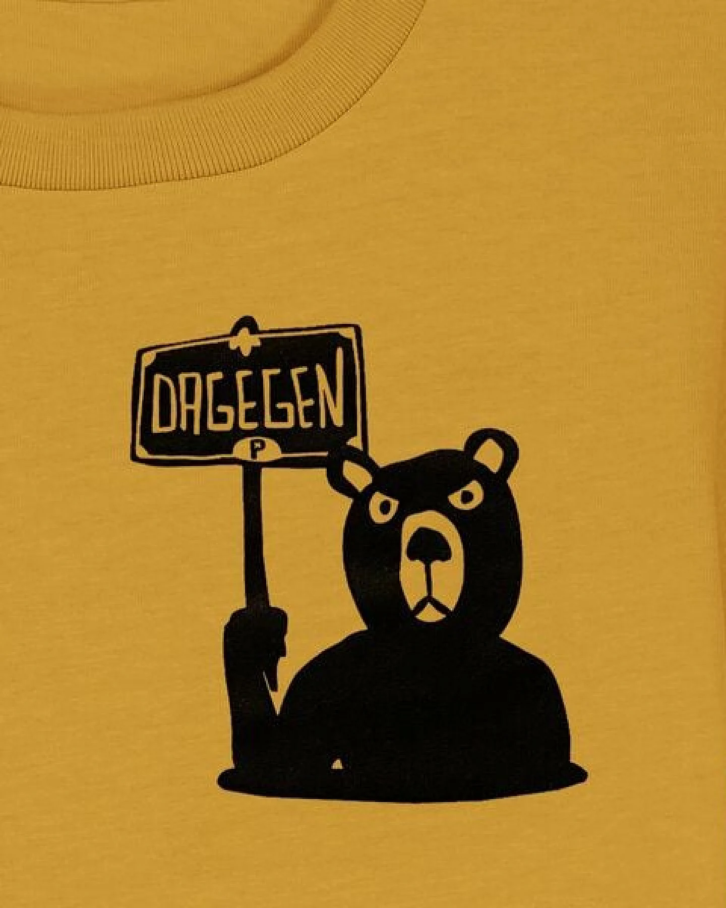 päfjes Der Bär ist DAGEGEN! Du auch? - Kinder T-Shirt aus Baumwolle Fair - Siebdruck – Ansicht 3
