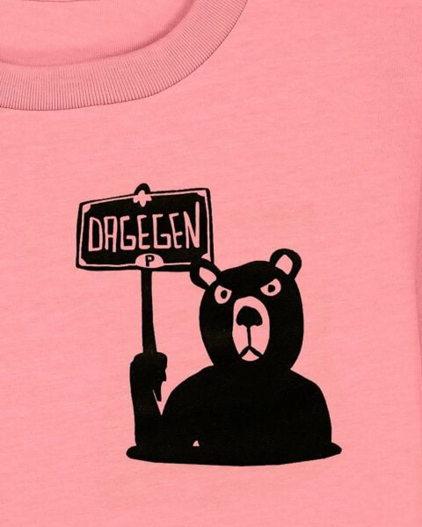 päfjes Der Bär ist DAGEGEN! Du auch? - Kinder T-Shirt aus Baumwolle Fair - Siebdruck – Ansicht 3