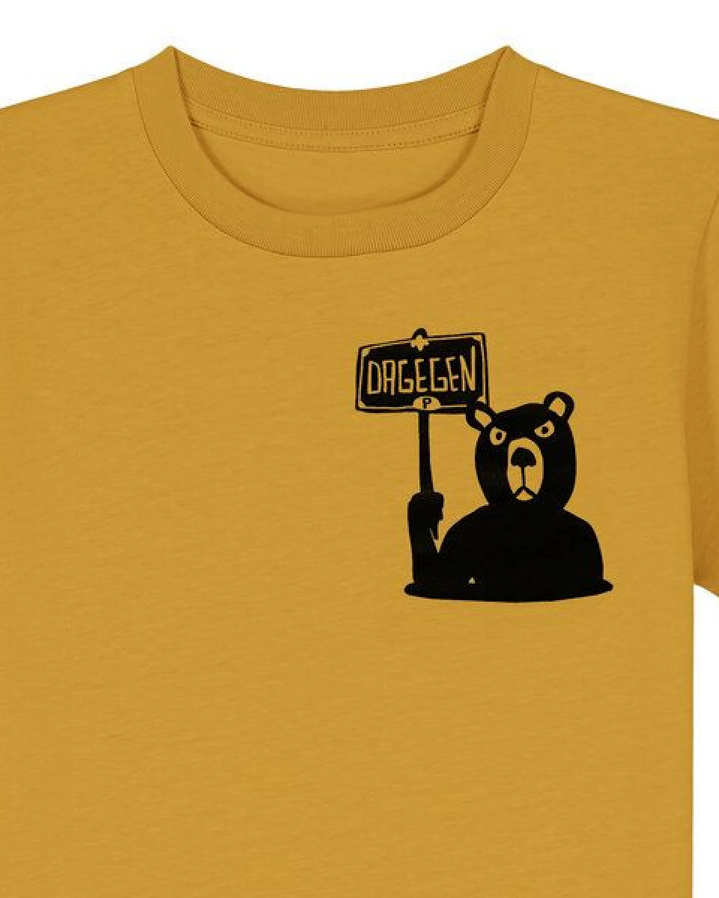 päfjes Der Bär ist DAGEGEN! Du auch? - Kinder T-Shirt aus Baumwolle Fair - Siebdruck – Ansicht 2