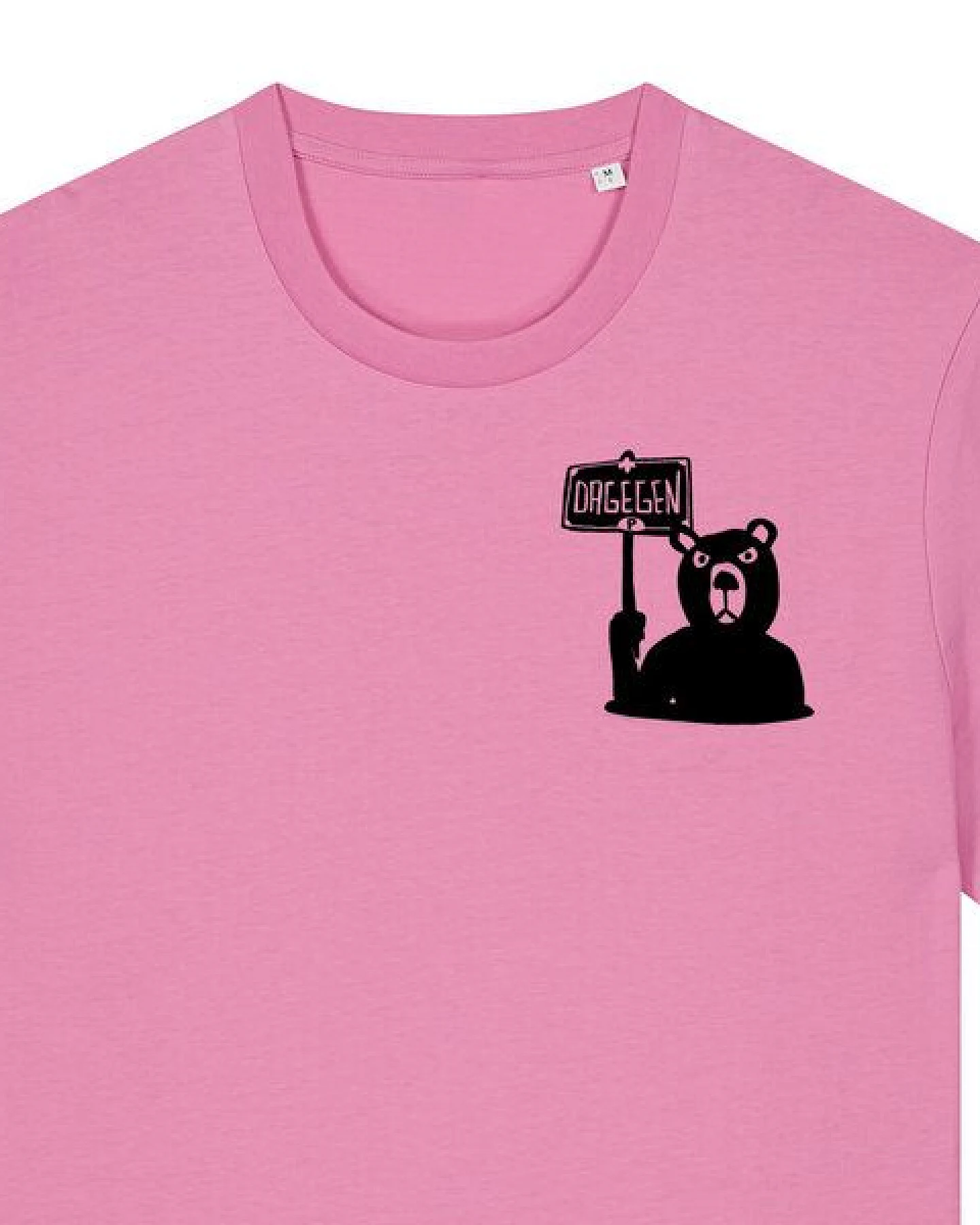 päfjes Der Bär ist DAGEGEN! Du auch? - Fair Wear Männer Unisex Bio T-Shirt Siebdruck – Ansicht 2