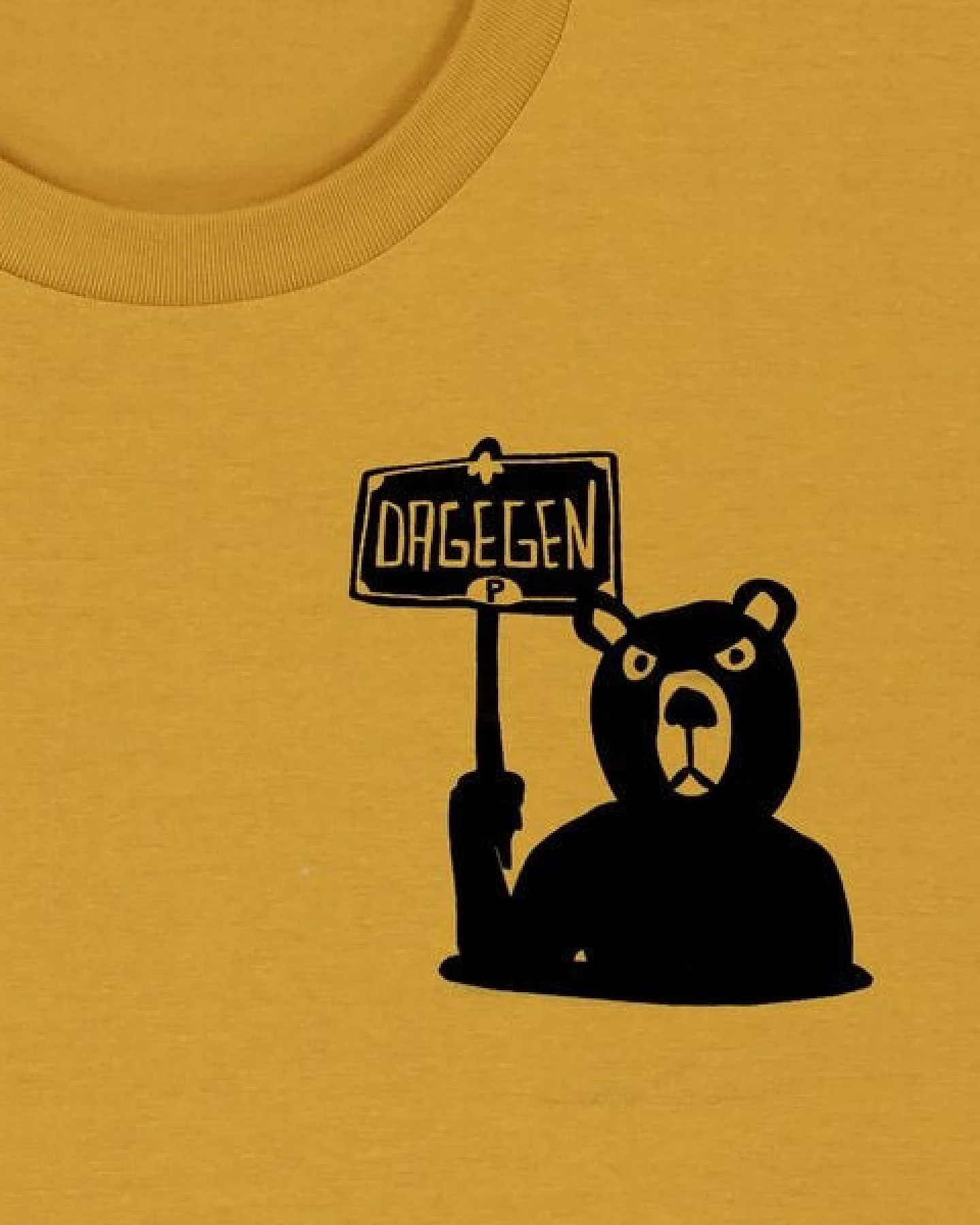 päfjes Der Bär ist DAGEGEN! Du auch? - Fair Wear Männer Unisex Bio T-Shirt Siebdruck – Ansicht 3
