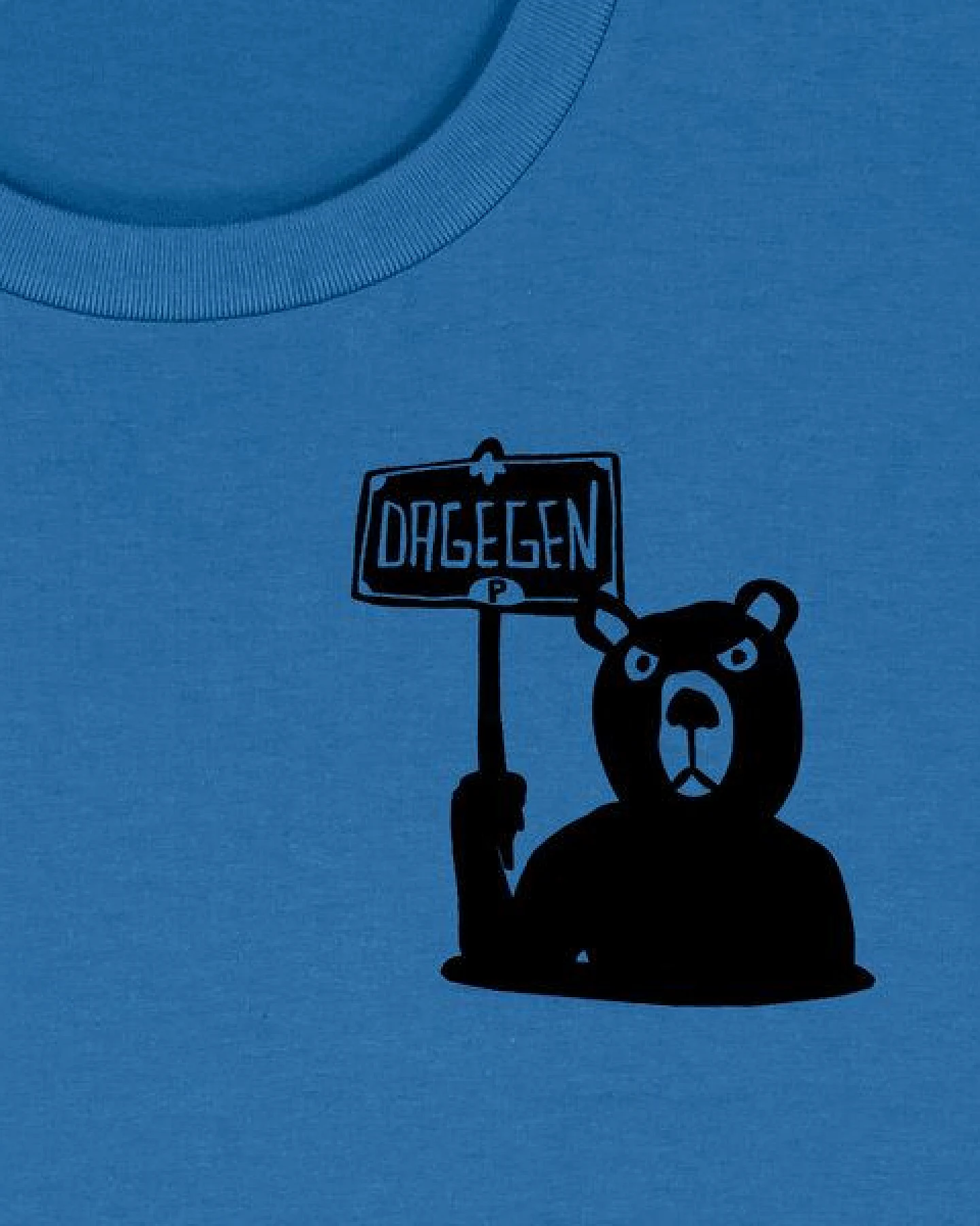 päfjes Der Bär ist DAGEGEN! Du auch? - Fair Wear Männer Unisex Bio T-Shirt Siebdruck – Ansicht 3