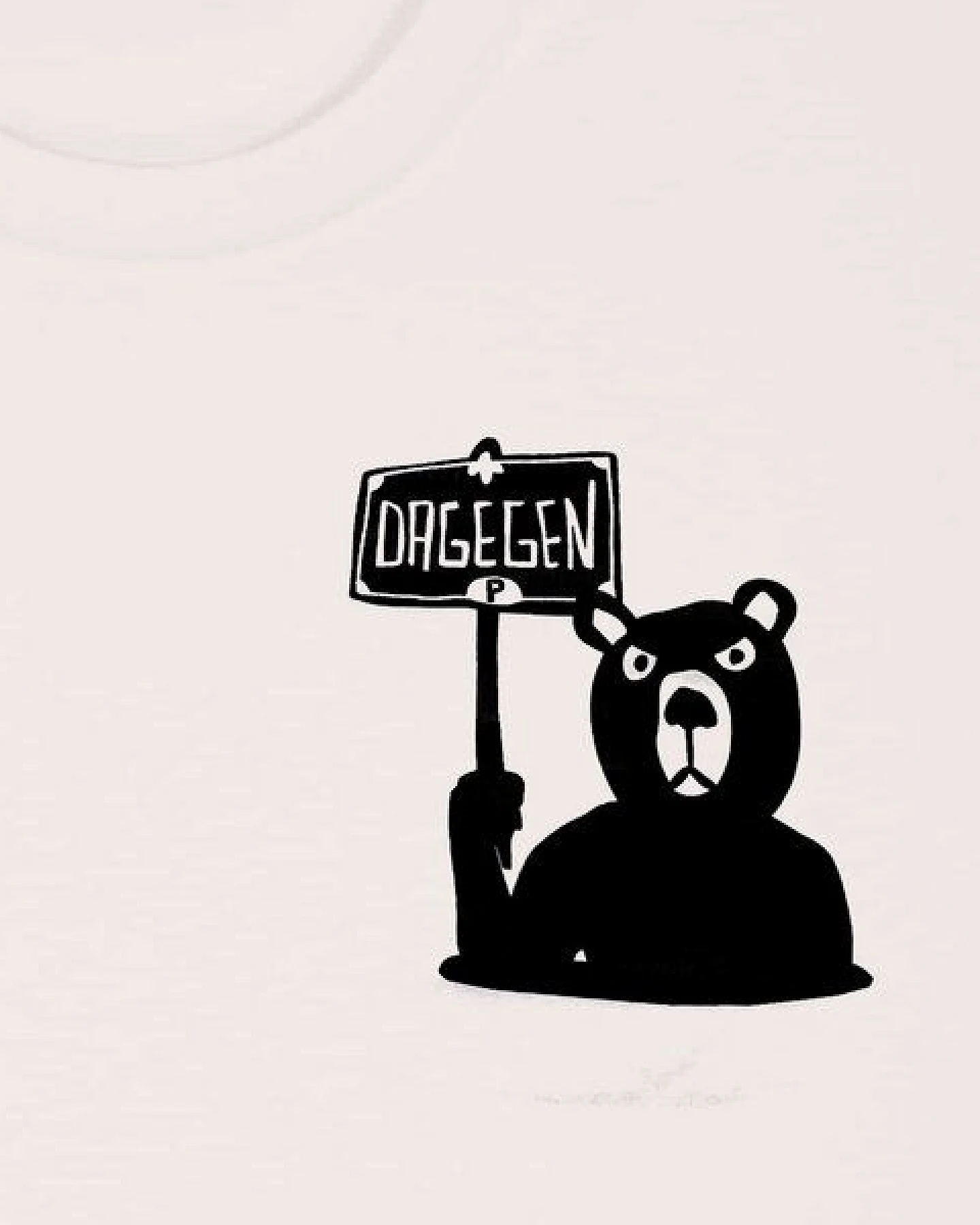 päfjes Der Bär ist DAGEGEN! Du auch? - Fair Wear Männer Unisex Bio T-Shirt Siebdruck – Ansicht 3