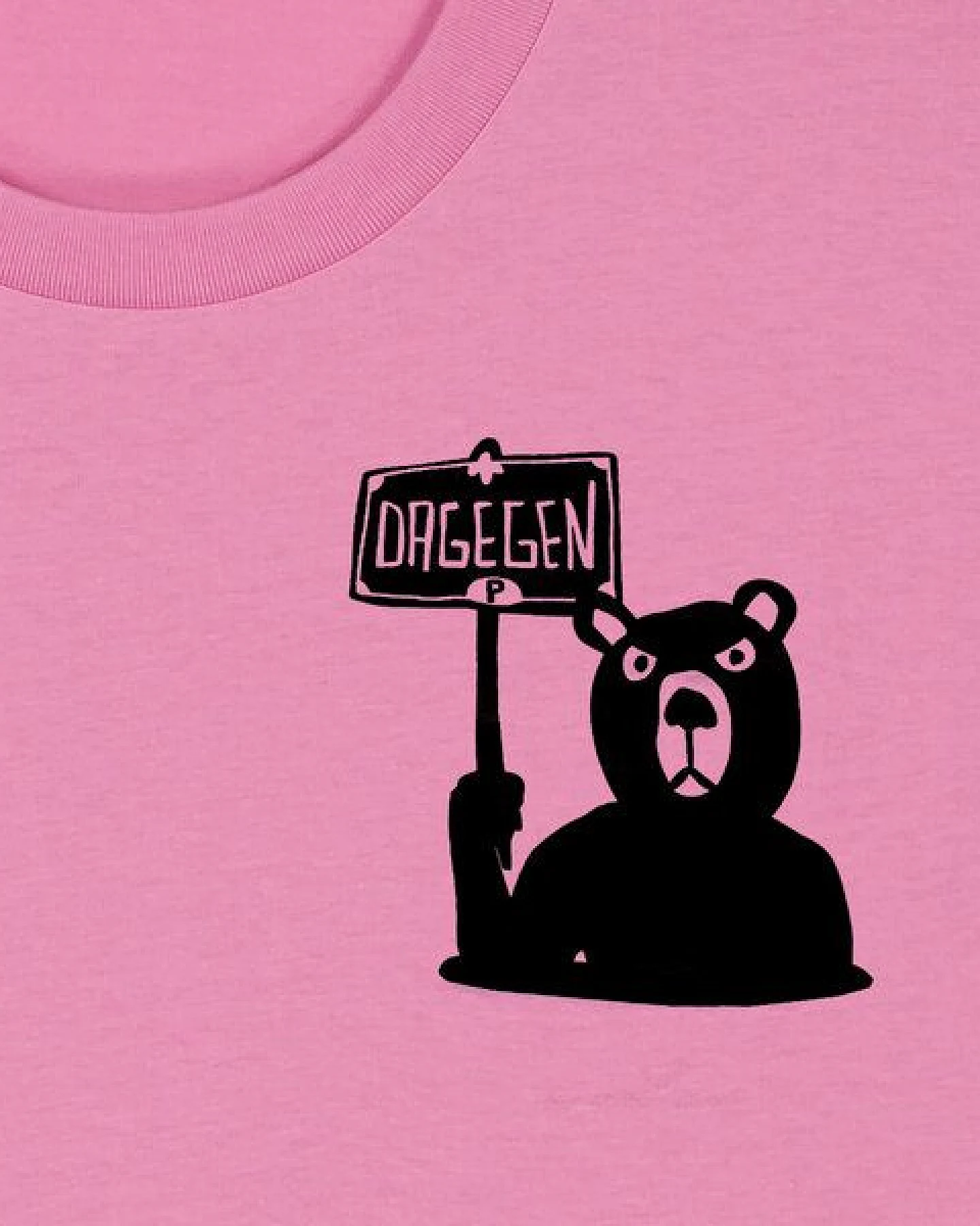 päfjes Der Bär ist DAGEGEN! Du auch? - Fair Wear Männer Unisex Bio T-Shirt Siebdruck – Ansicht 3