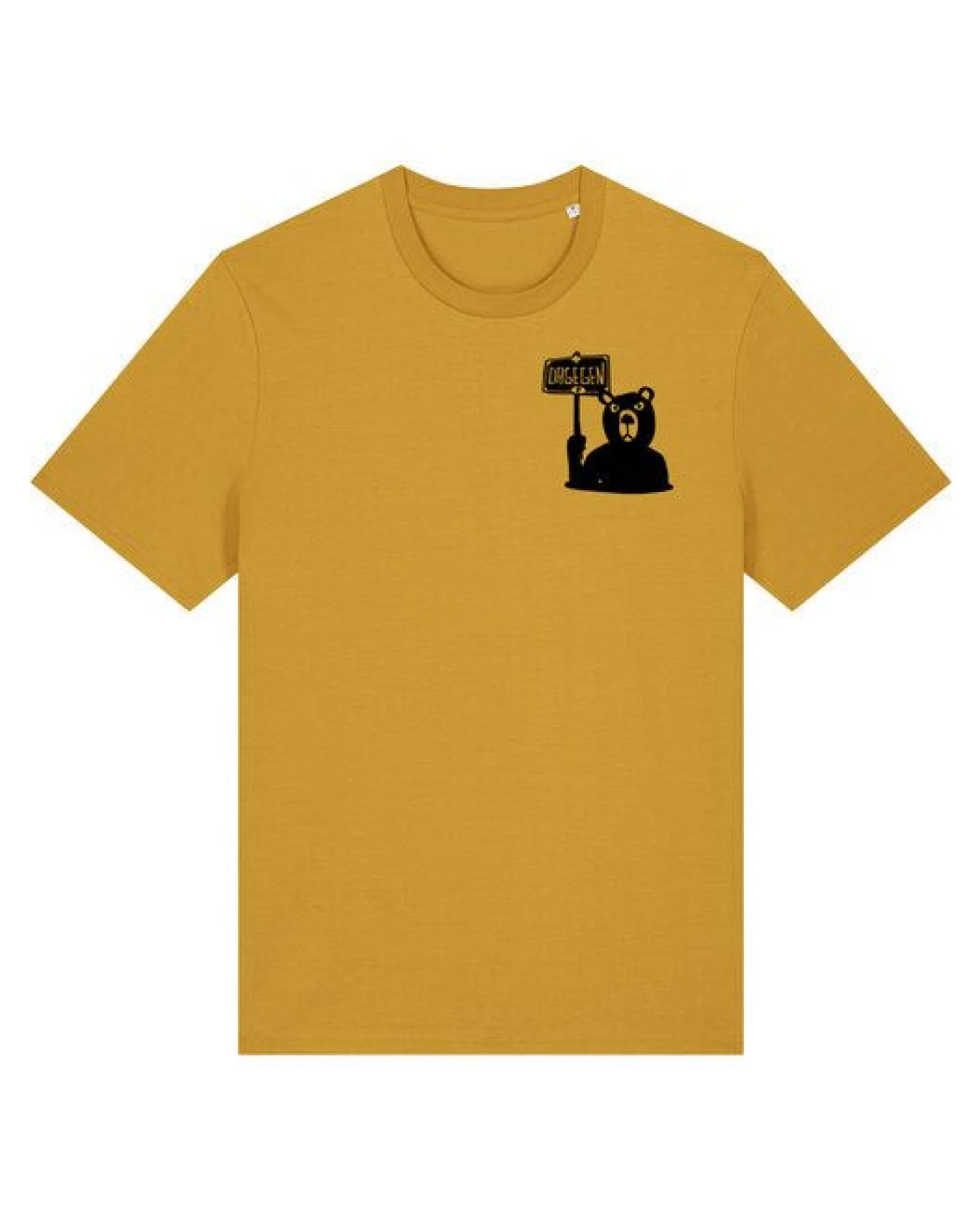 päfjes Der Bär ist DAGEGEN! Du auch? - Fair Wear Männer Unisex Bio T-Shirt Siebdruck – Ansicht 2