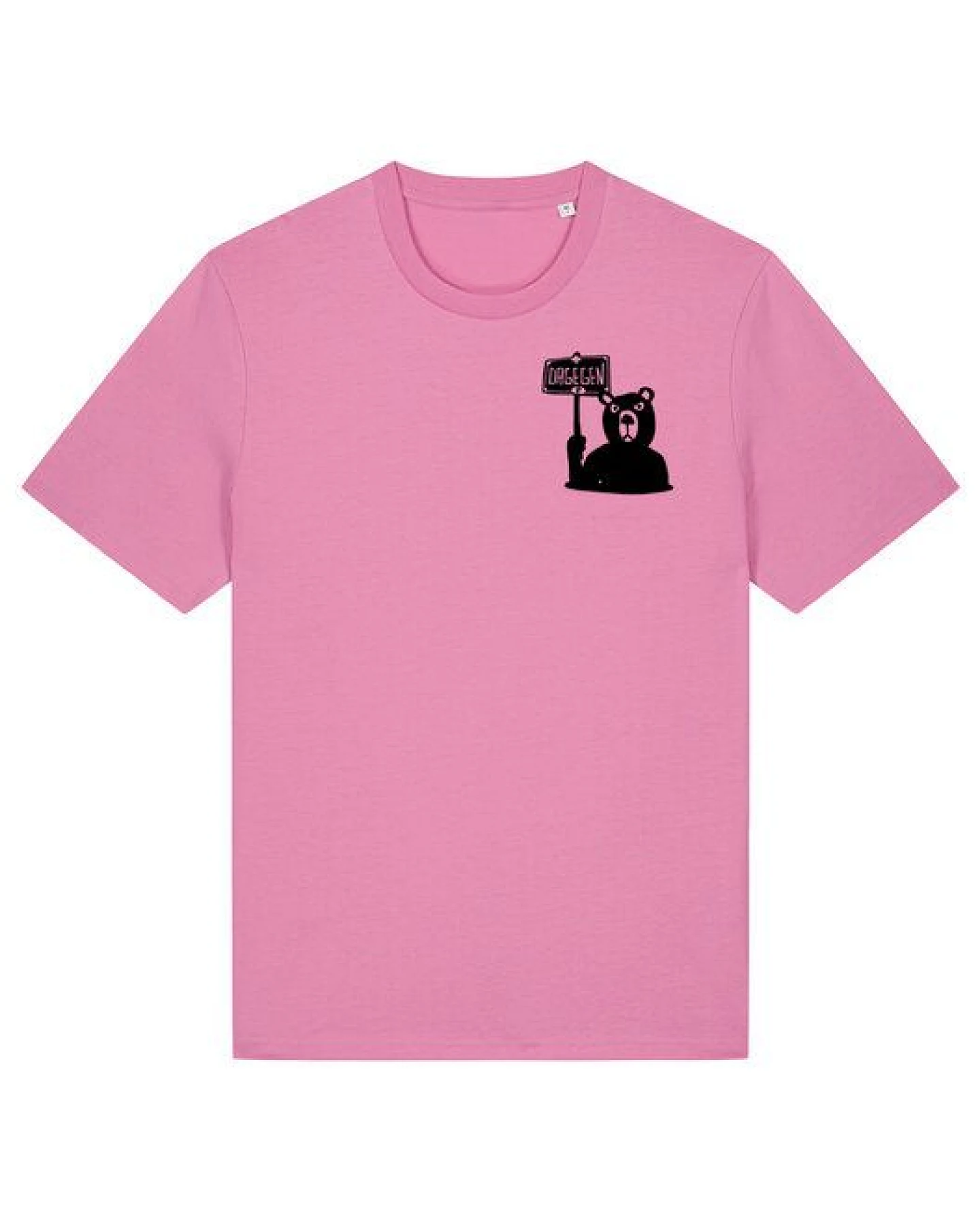 päfjes Der Bär ist DAGEGEN! Du auch? - Fair Wear Männer Unisex Bio T-Shirt Siebdruck – Ansicht 2