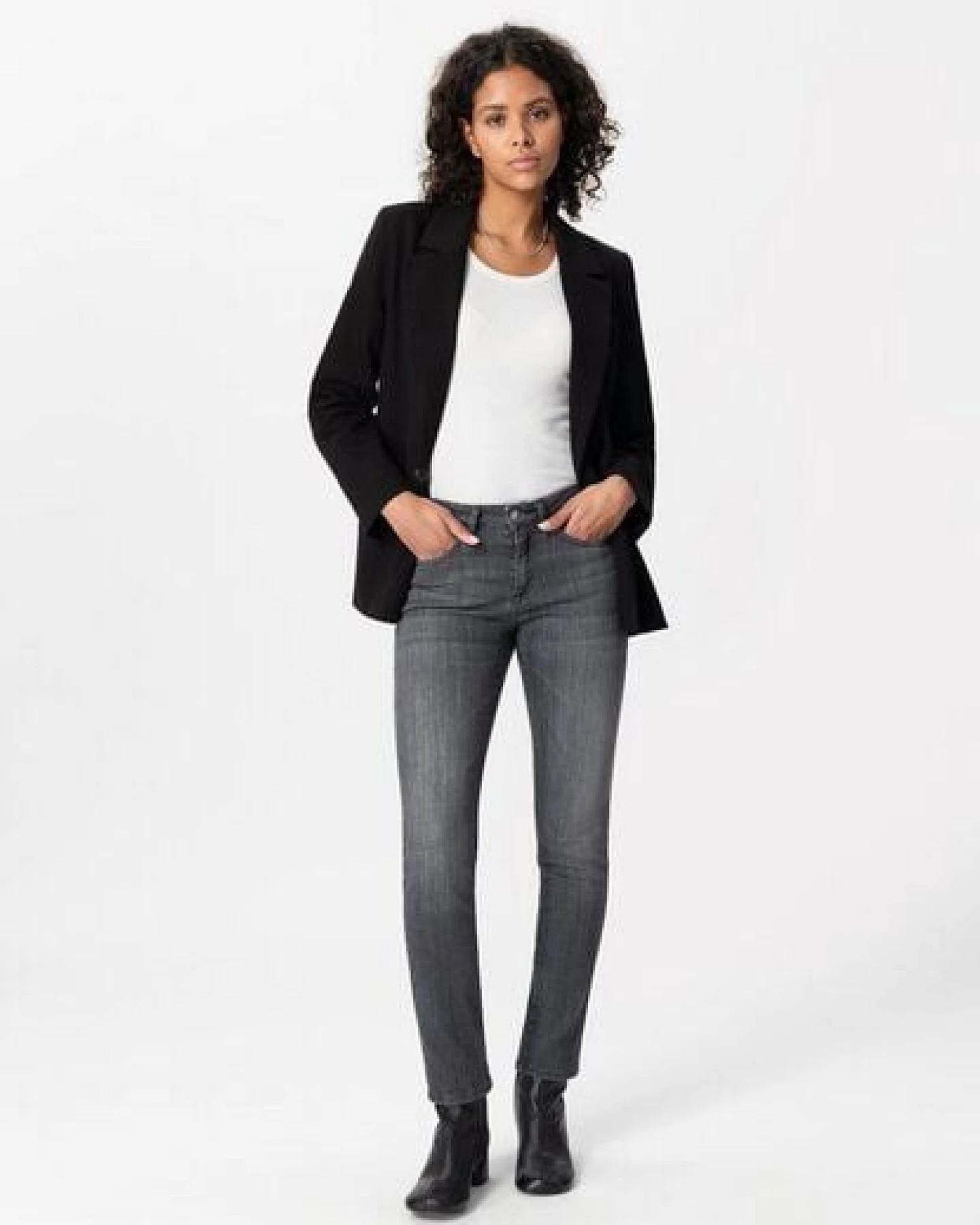 MUD Jeans Damen Jeans "Faye Straight - Authentic Black" – Ansicht 2