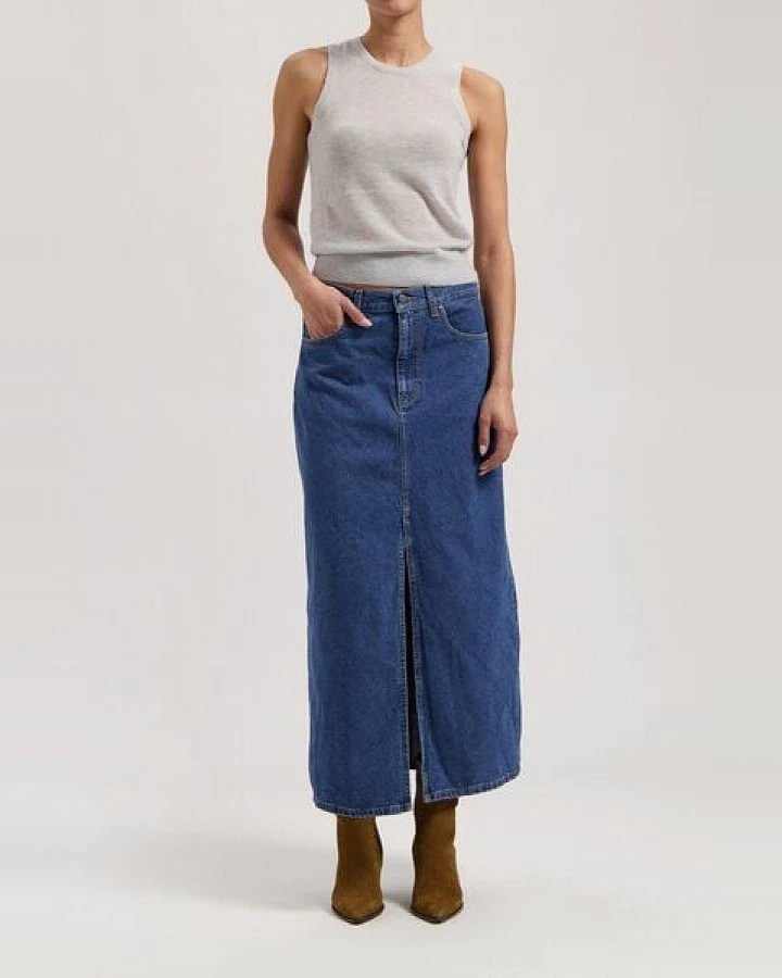 MUD Jeans Damen Rock "Lena Long Skirt - Medium Stone"