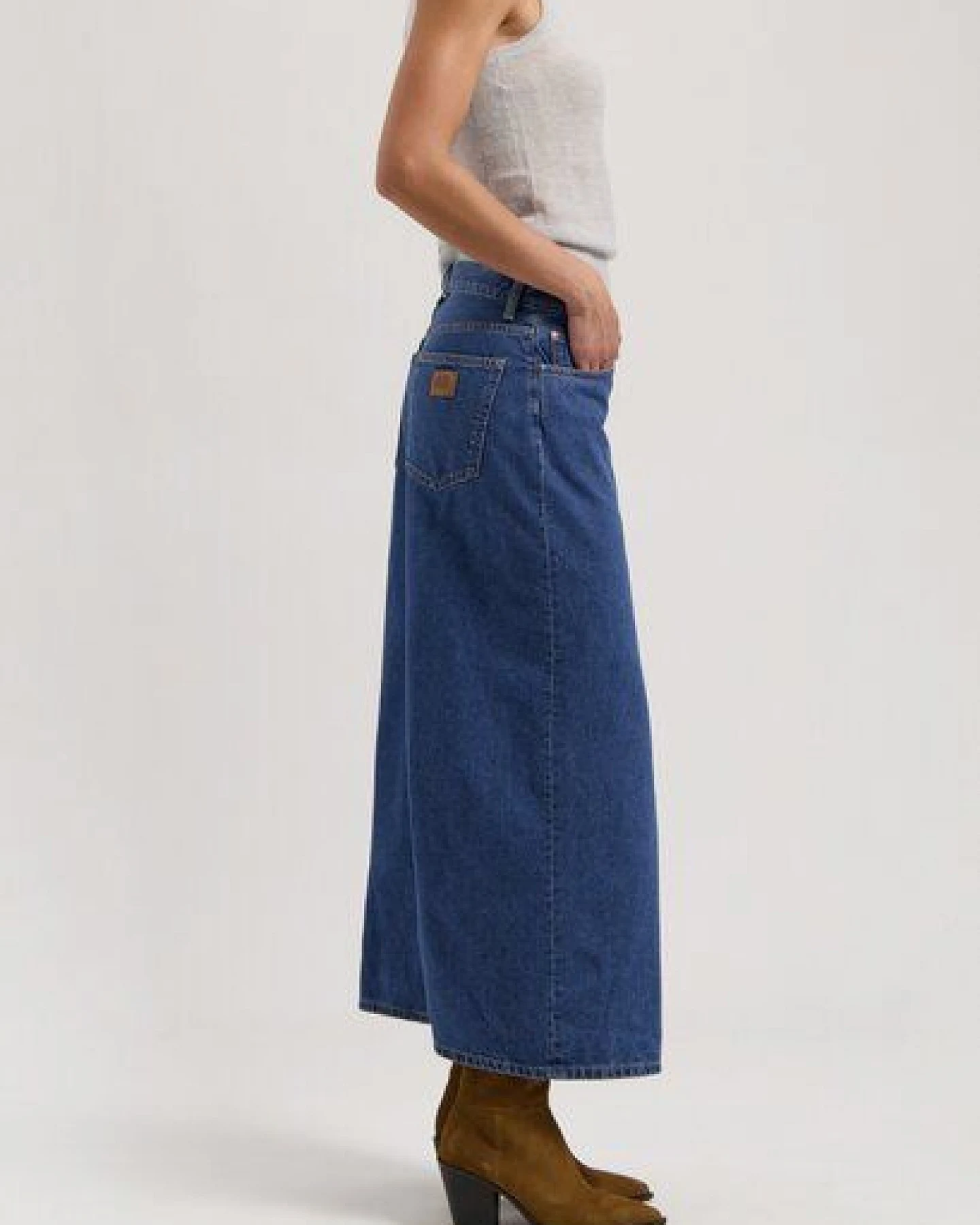MUD Jeans Damen Rock "Lena Long Skirt - Medium Stone" – Ansicht 2