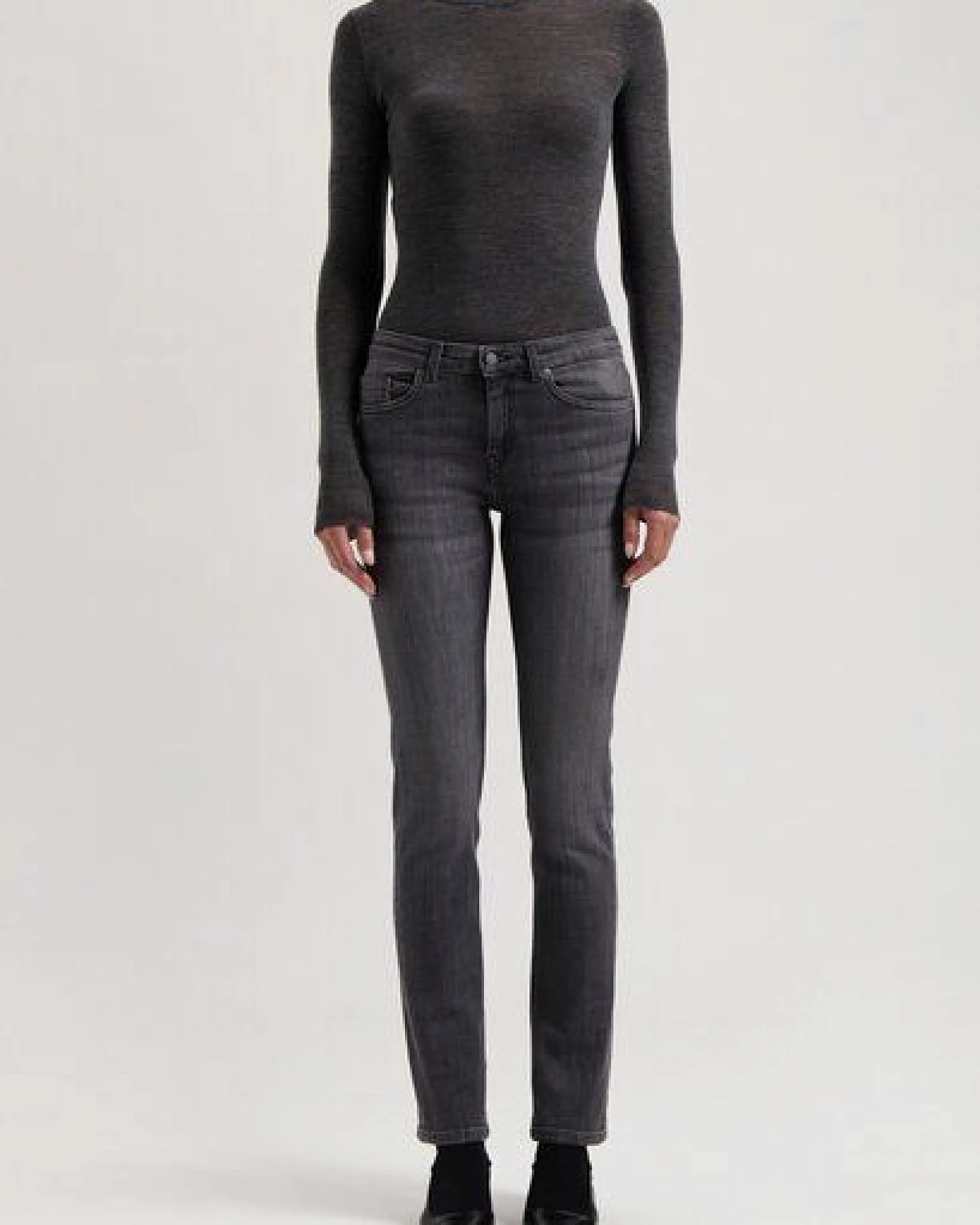 MUD Jeans Damen Jeans "Faye Low Slim - Authentic Black" – Ansicht 3
