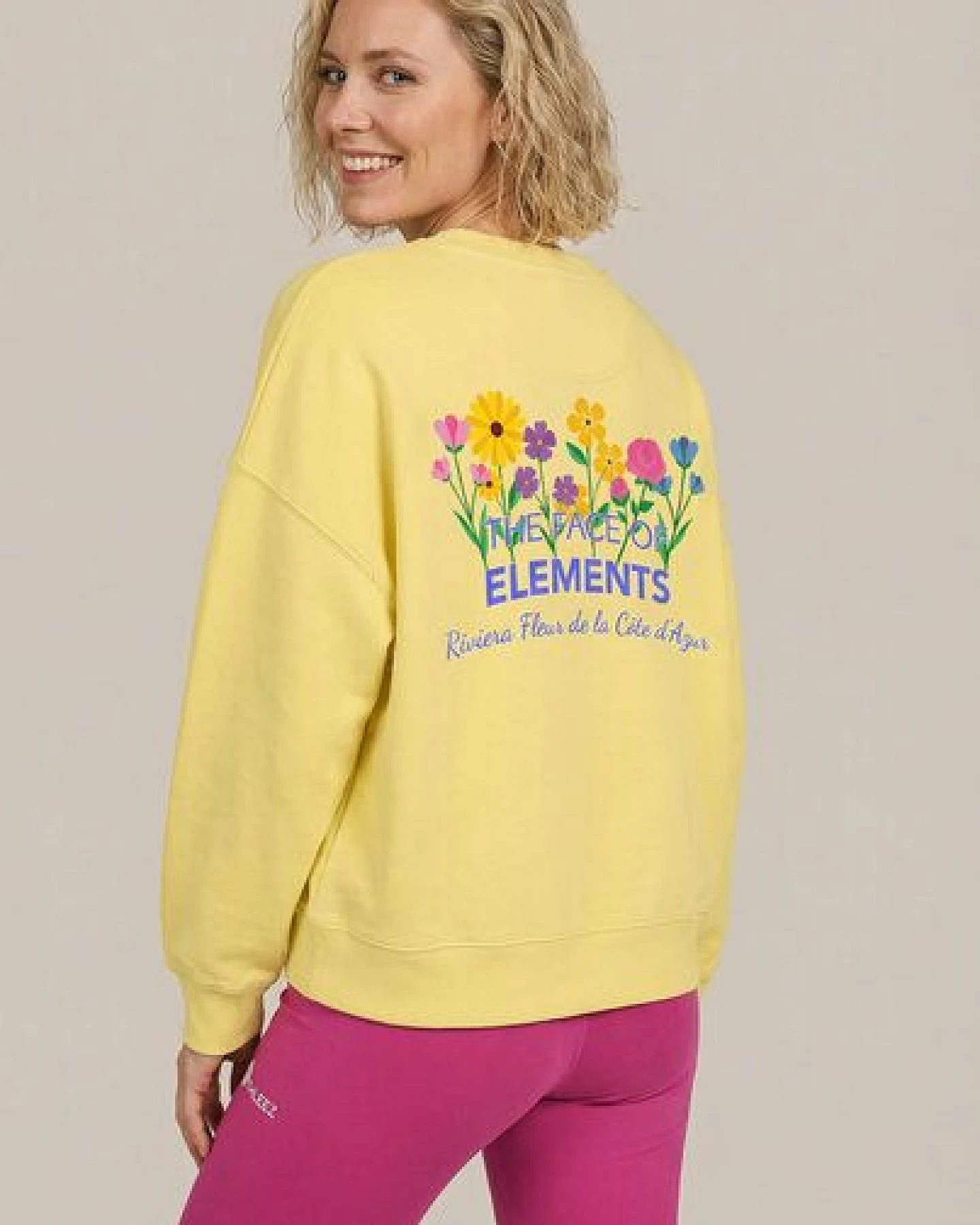 THE FACE OF ELEMENTS RIVIERA FLEUR CÔTE D'AZUR - RELAXED BOXY FIT SWEATSHIRT AUS 100% BIO-BAUMWOLLE – Ansicht 3