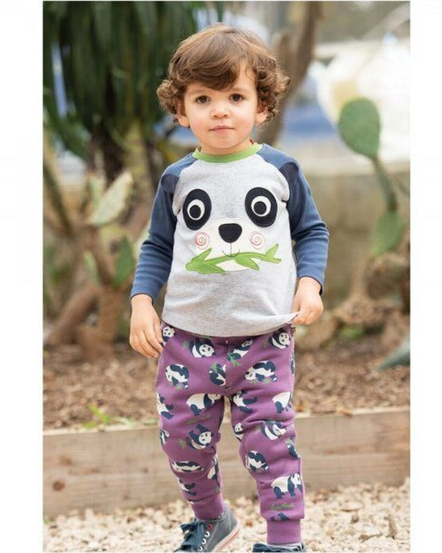 Frugi Langarm-Shirt Panda Happy Raglan Top – Ansicht 2