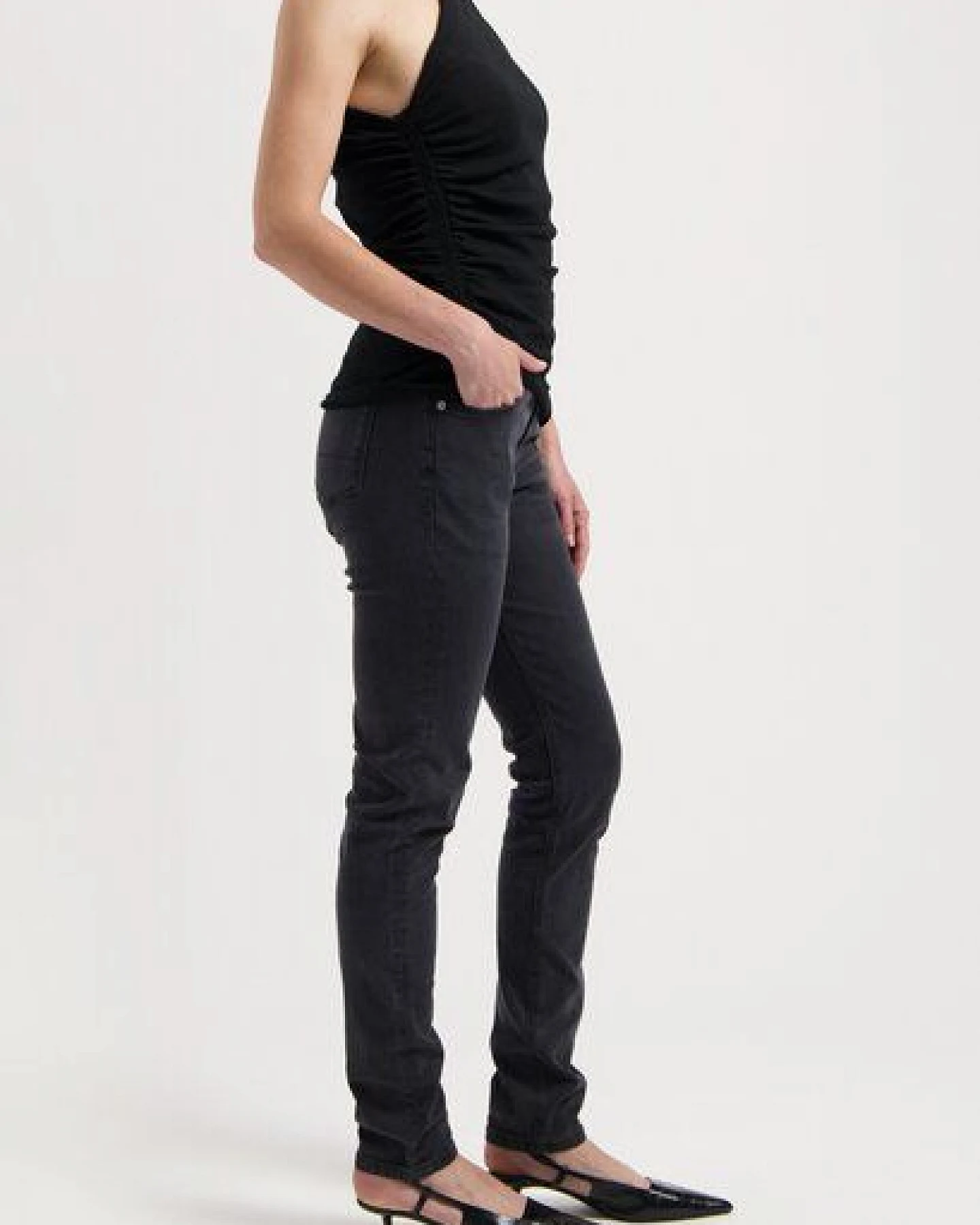 MUD Jeans Damen Jeans "Skyler Mid Skinny - Authentic Black" – Ansicht 2