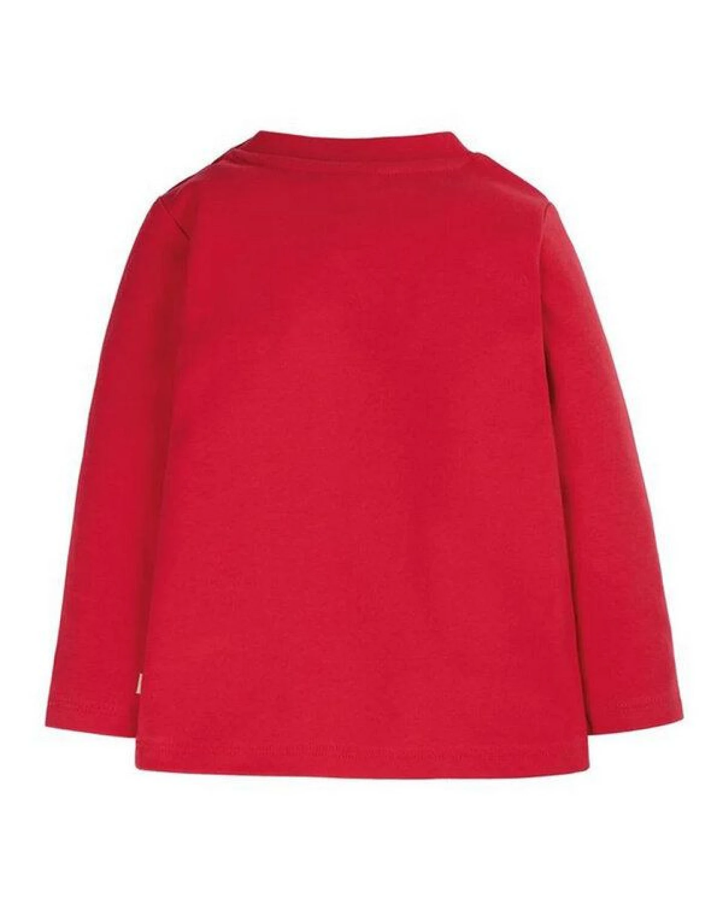 Frugi Langarm-Shirt Adventure Applique Top Traktor in rot – Ansicht 2