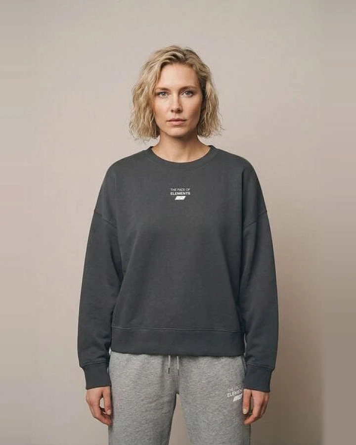 THE FACE OF ELEMENTS ESSENTIAL - RELAXED BOXY FIT SWEATSHIRT AUS 100% BIO-BAUMWOLLE