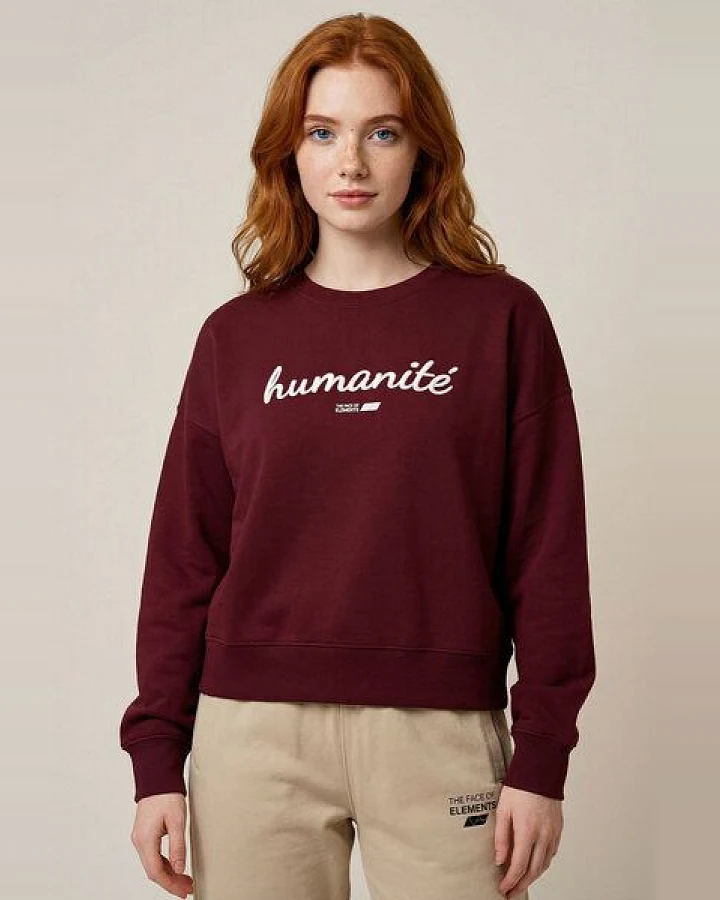 THE FACE OF ELEMENTS HUMANITÈ - RELAXED BOXY FIT SWEATSHIRT AUS 100% BIO-BAUMWOLLE