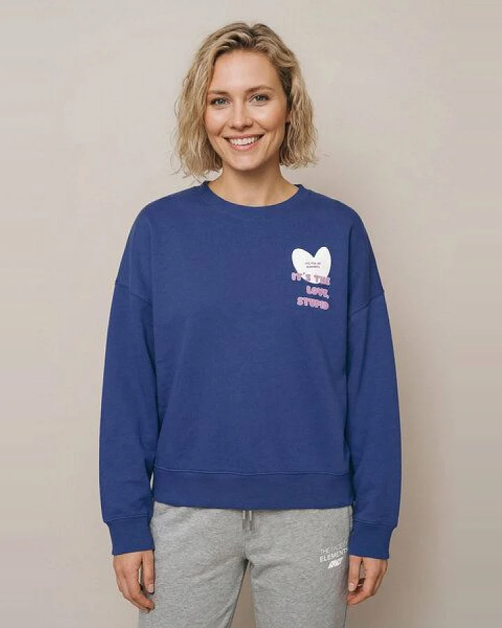 THE FACE OF ELEMENTS IT'S THE LOVE STUPID - RELAXED BOXY FIT SWEATSHIRT AUS 100% BIO-BAUMWOLLE
