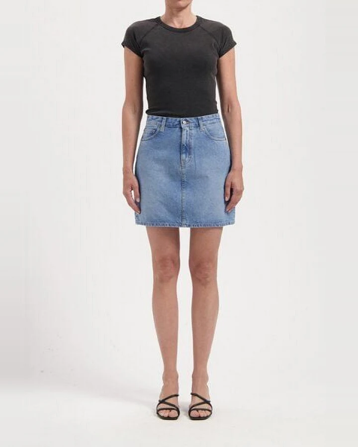 MUD Jeans Damen Rock "Audry Mini Skirt - Light Stone Vintage"