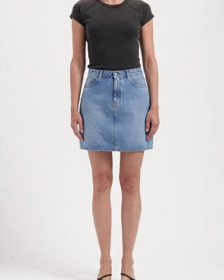 MUD Jeans Damen Rock "Audry Mini Skirt - Light Stone Vintage"