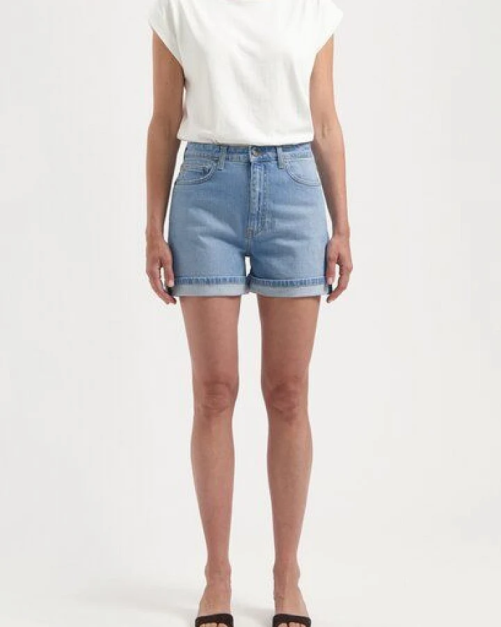 MUD Jeans Damen Jeans "Jazz Short - Light Stone Vintage"