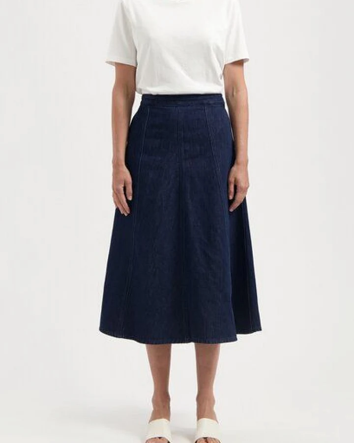 MUD Jeans Damen Jeans "Mae Panel Skirt - Stone Indigo"