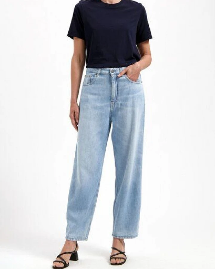 MUD Jeans Damen Jeans "Brooke High Barrel Flow - Stone Vintage"