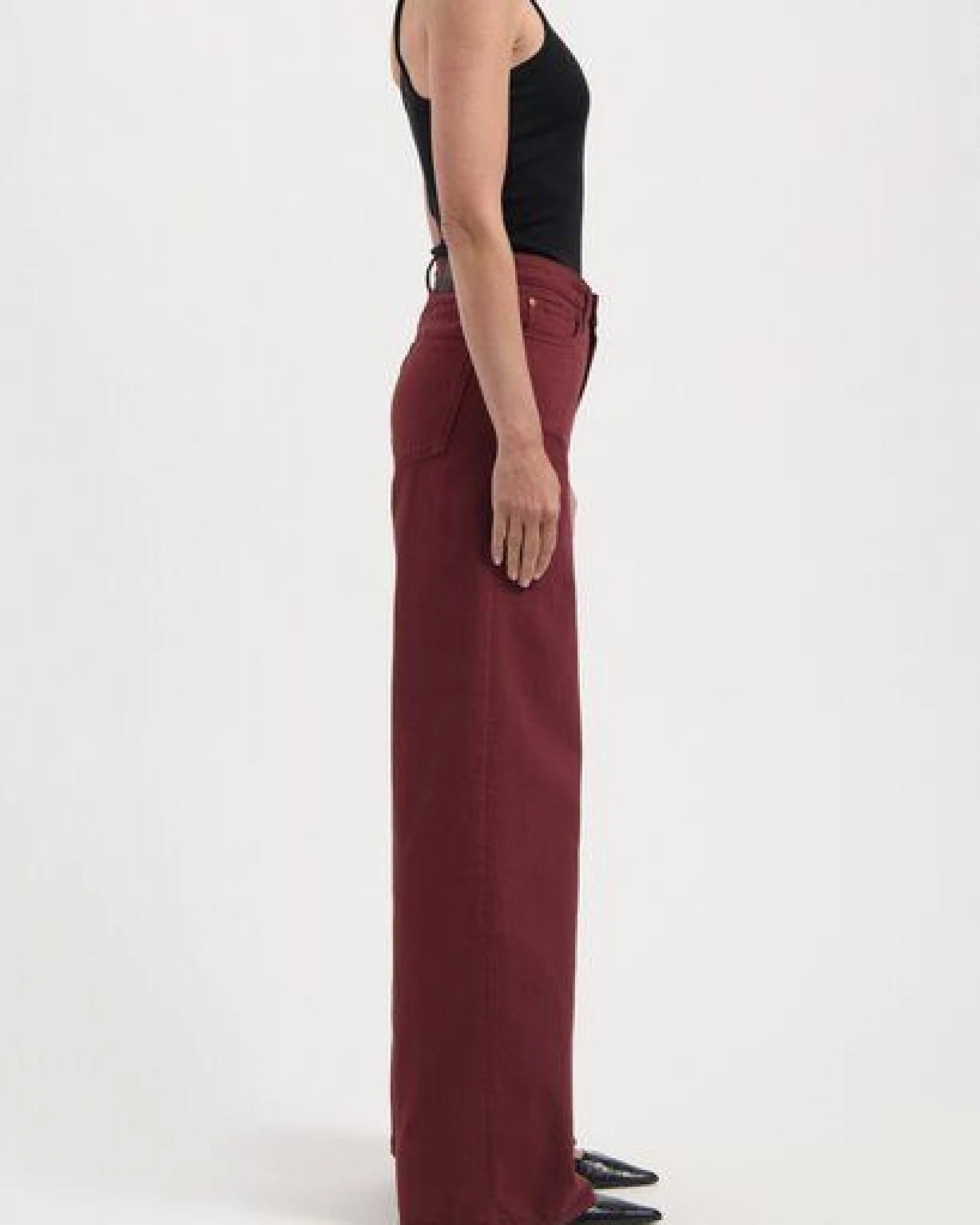 MUD Jeans Damen Jeans "Sara High Loose Flow - Burgundy" – Ansicht 2