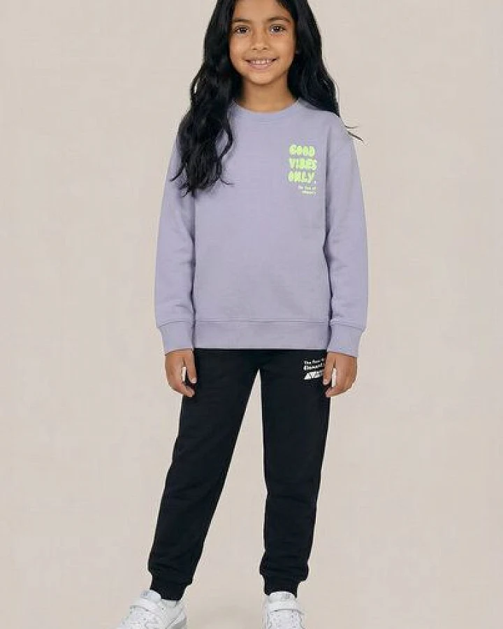 THE FACE OF ELEMENTS GOOD VIBES ONLY - RELAXED FIT KIDS SWEATSHIRT AUS 100% BIO-BAUMWOLLE