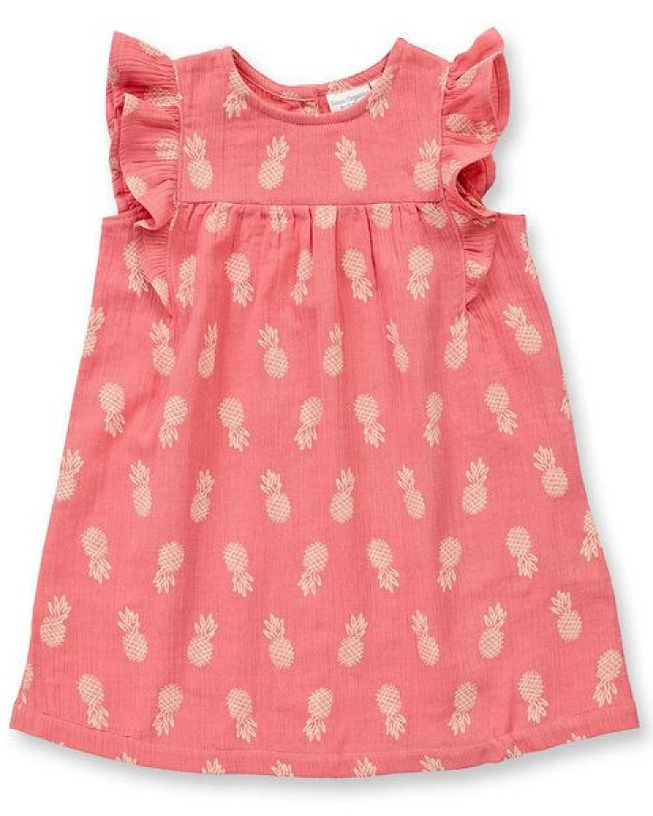 sense-organics Kinder Sommerkleid Muslin Bio Baumwolle Ananasdruck