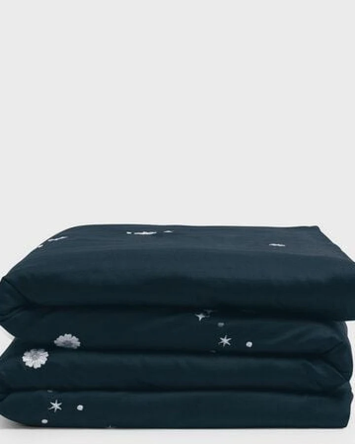 Yumeko Kinderbettwäsche Baumwollsatin Blueberry Starry Flower