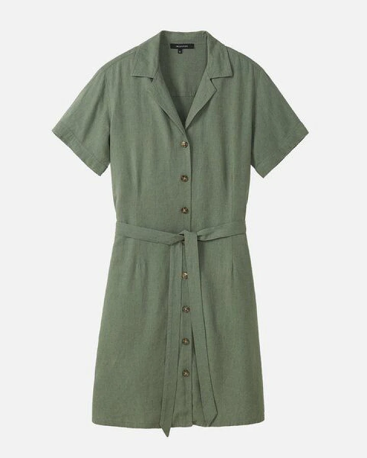 Damen Kleid aus Leinen und LENZING ECOVERO Viskose Mix - YUCCA - recolution