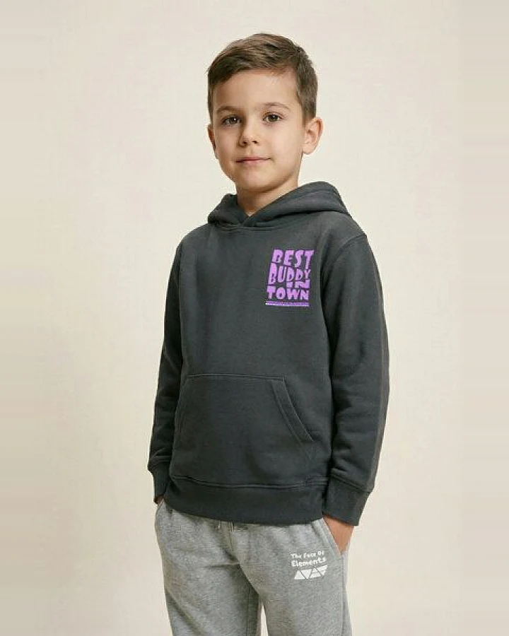 THE FACE OF ELEMENTS BEST BUDDY IN TOWN - RELAXED FIT KIDS HOODIE AUS 100% BIO-BAUMWOLLE
