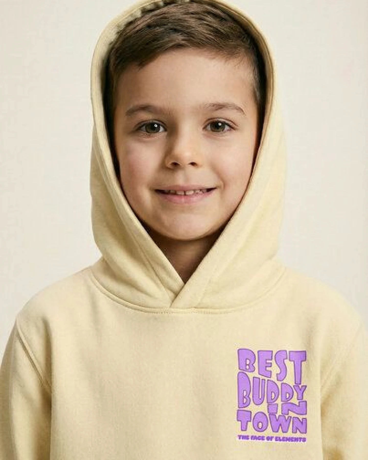 THE FACE OF ELEMENTS BEST BUDDY IN TOWN - RELAXED FIT KIDS HOODIE AUS 100% BIO-BAUMWOLLE – Ansicht 3