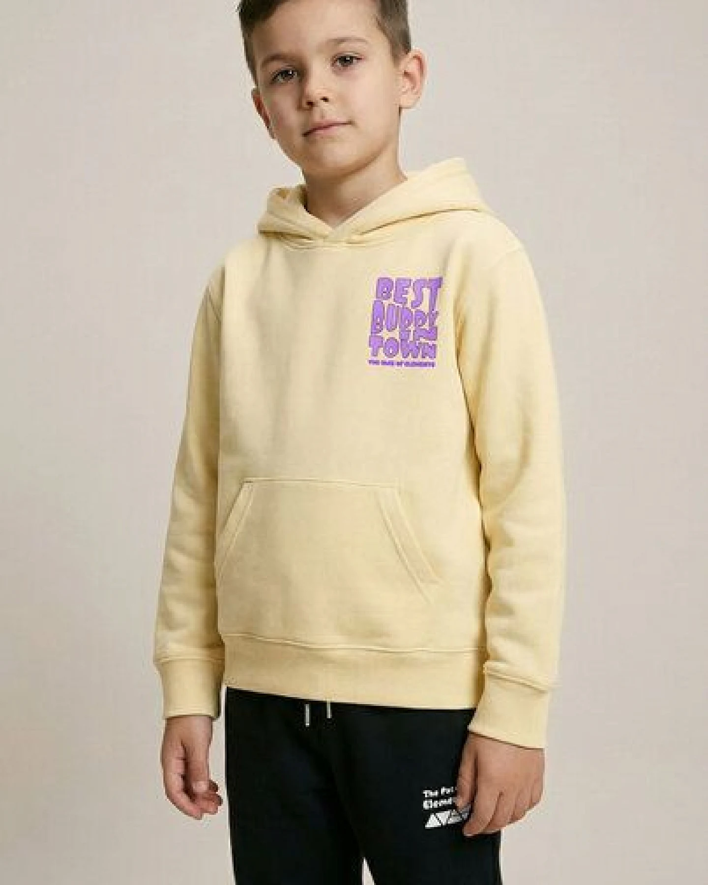 THE FACE OF ELEMENTS BEST BUDDY IN TOWN - RELAXED FIT KIDS HOODIE AUS 100% BIO-BAUMWOLLE – Ansicht 2