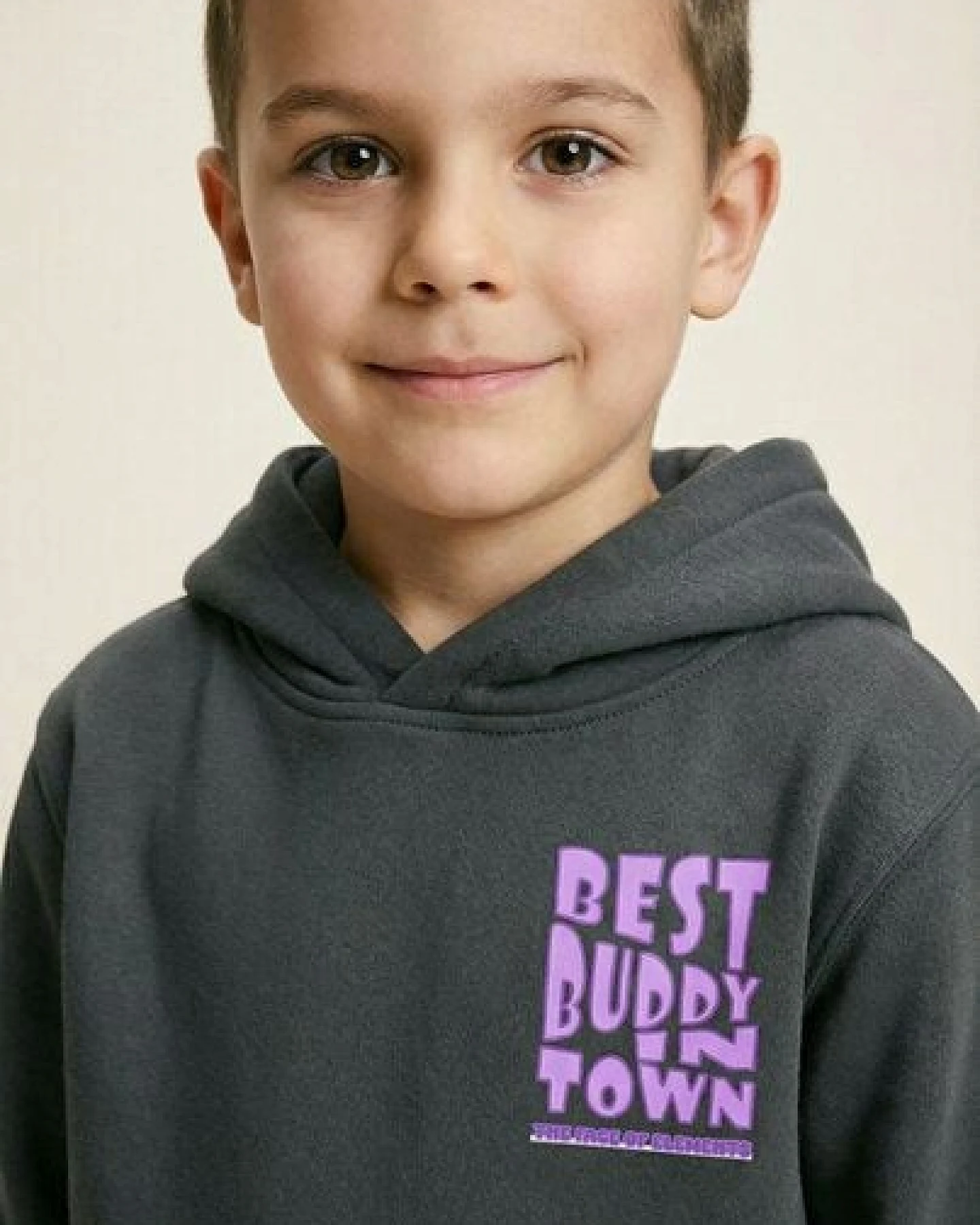 THE FACE OF ELEMENTS BEST BUDDY IN TOWN - RELAXED FIT KIDS HOODIE AUS 100% BIO-BAUMWOLLE – Ansicht 3