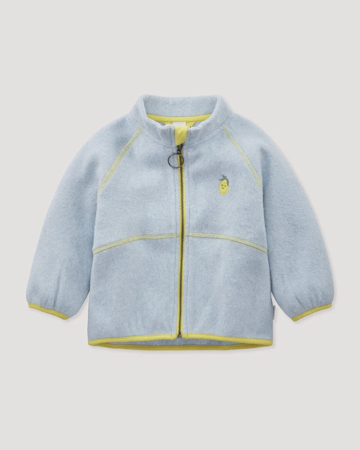 hessnatur Baby Softfleece Jacke aus Bio-Baumwolle - blau - Größe 50/56