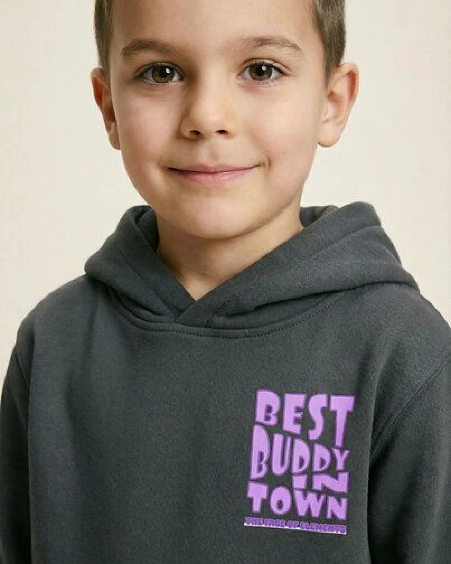 THE FACE OF ELEMENTS BEST BUDDY IN TOWN - RELAXED FIT KIDS HOODIE AUS 100% BIO-BAUMWOLLE – Ansicht 3