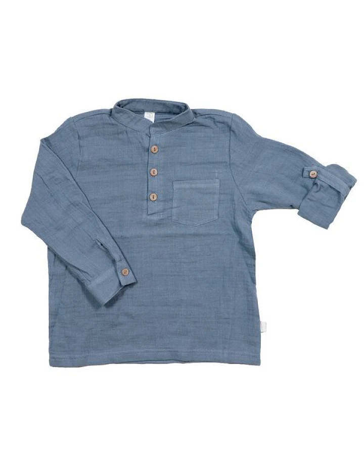 maximo Jungen Hemd Langarm Musselinstoff Bio Baumwolle