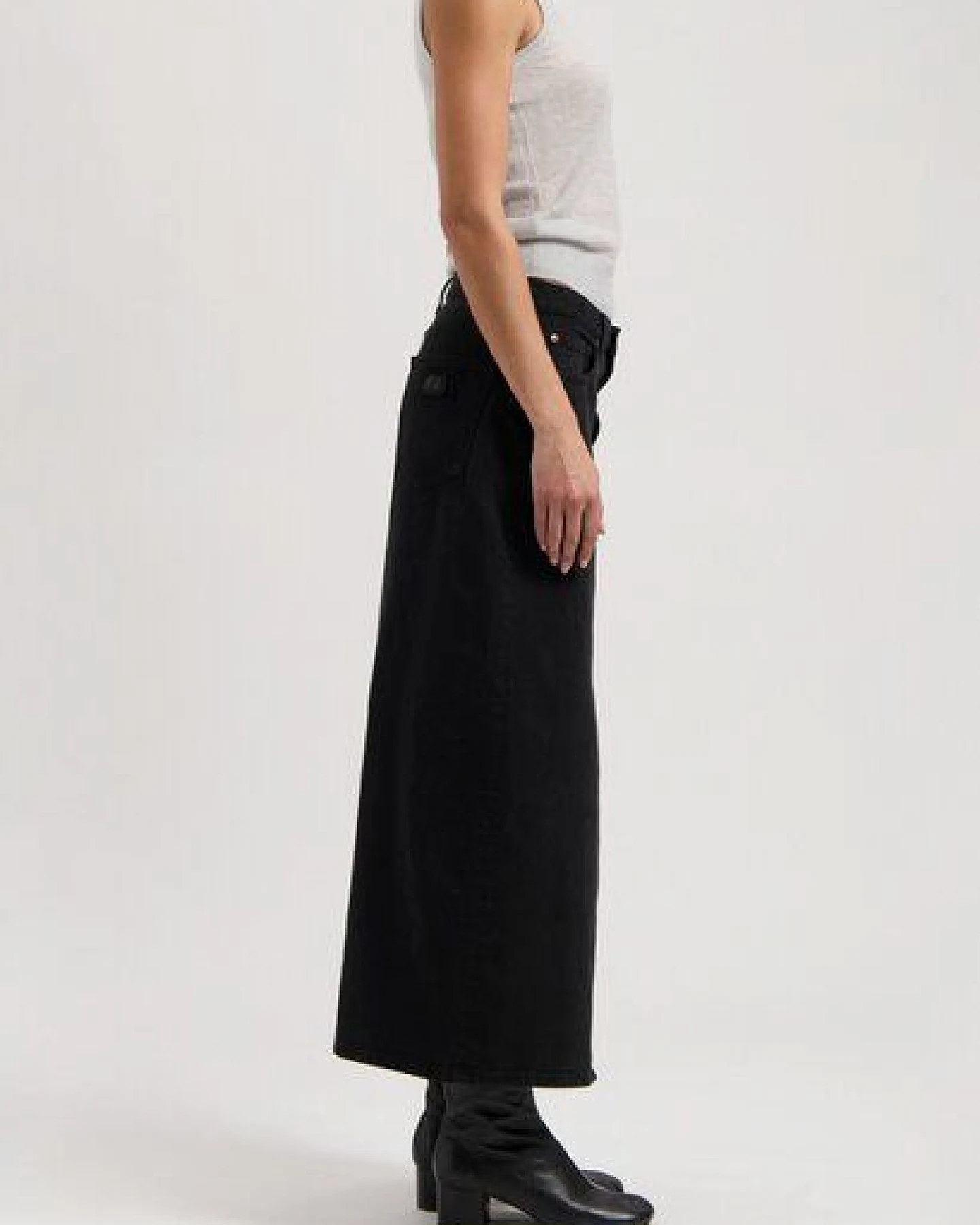 MUD Jeans Damen Rock "Lena Long Skirt - Nero Nero" – Ansicht 2