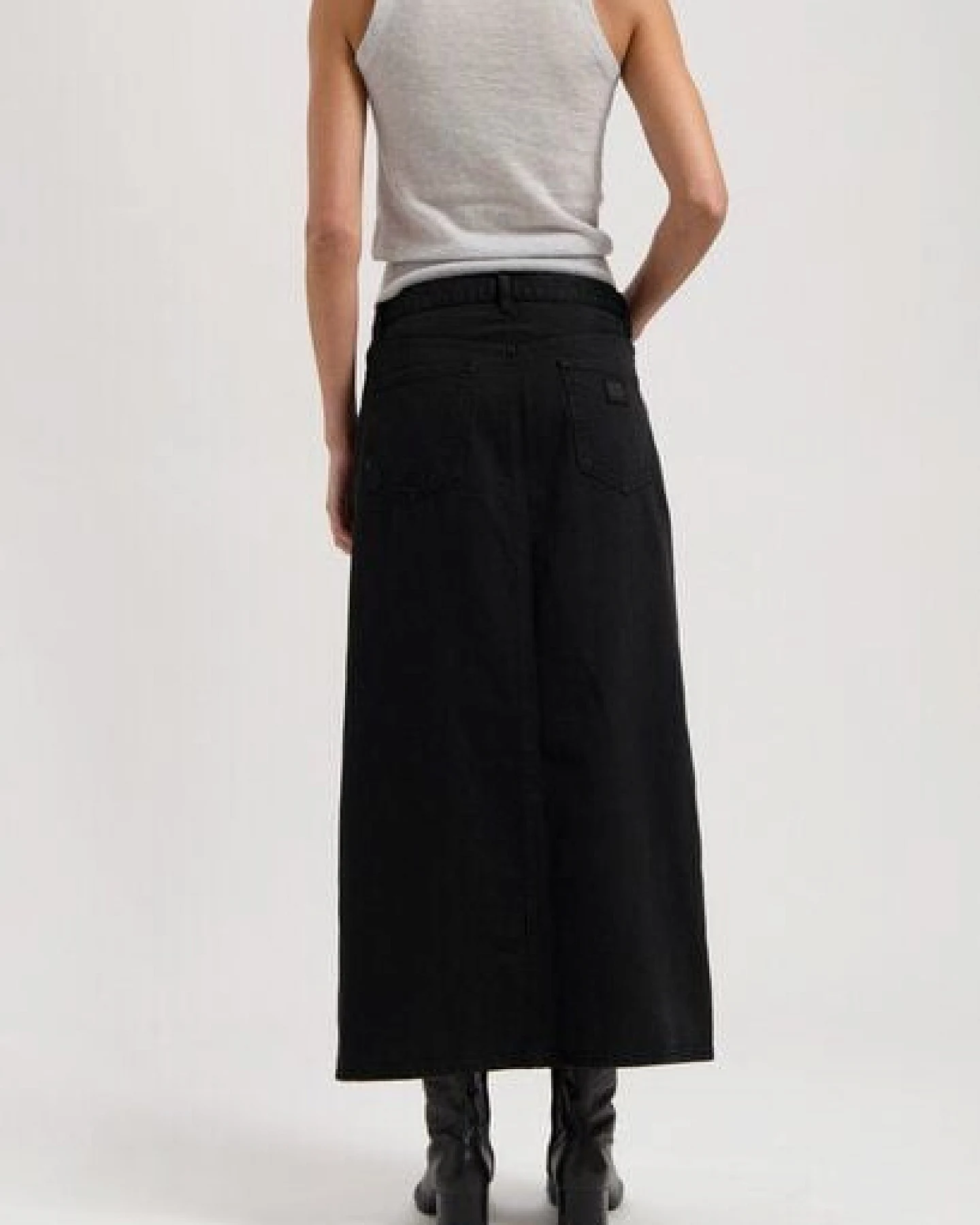 MUD Jeans Damen Rock "Lena Long Skirt - Nero Nero" – Ansicht 3